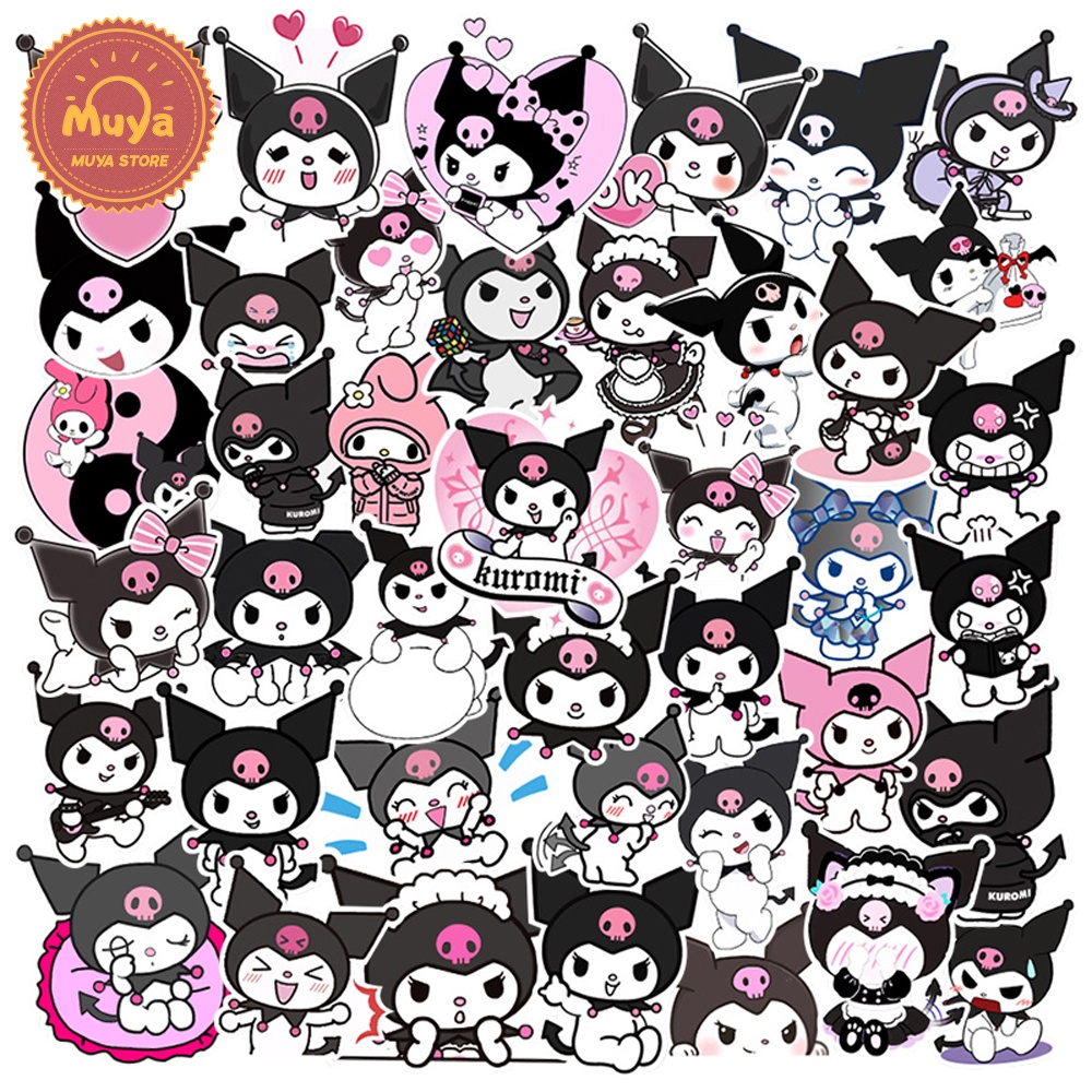 Muya สติกเกอร์ไวนิล ลายกราฟฟิตี้ My Melody Sanrio Kuromi กันน้ํา สําหรับติดตกแต่งแล็ปท็อป 50 ชิ้น