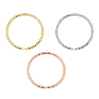 แหวนจมูกต่อเนื่องไร้รอยต่อ3สี ทอง 14K 6 มม3ชิ้น1กล่อง