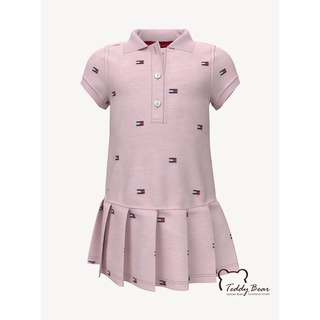 เดรสโปโล Tommy Hilfiger แท้ Baby Flag Print Dress (สีชมพู)