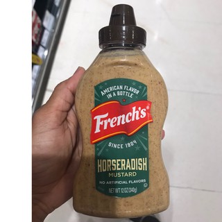 FRENCHS  HORERADISH MUSTARD เฟรนซ์ส ฮอร์สแรดิช  มัสตาร์ด (ซอสดีจองมัสตาร์ดผสมฮอร์สแรดิช) 340 กรัม