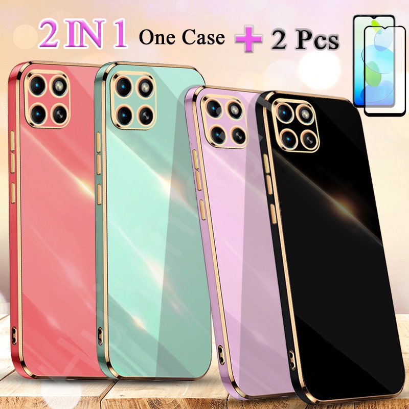 2 IN 1 สําหรับ Infinix Smart 6 HD X6512 Traight Edge Electroplated เคสโทรศัพท์สําหรับ Infinix Smart 