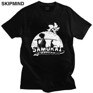 [S-5XL]เสื้อยืดแขนสั้นลําลอง ผ้าฝ้าย 100% พิมพ์ลายอนิเมะ Jin Mugen Samurai Champloo สไตล์ญี่ปุ่น สําหรับผู้ชาย LHZY