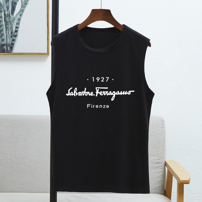 อินเทรนด์ที่สุด ใหม่ ลายตัวอักษร สบาย ๆ เสื้อแขนกุด 8สี S~3XL