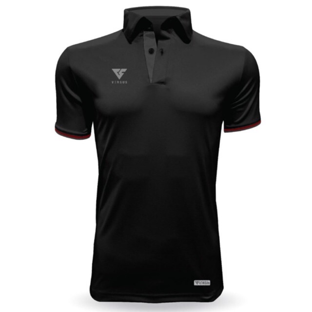 ส่งฟรี [ดำ,M]VERSUS เสื้อกีฬา เสื้อโปโล VP001 สีดำ