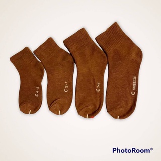 พร้อมส่ง brown socksy ถุงเท้านักเรียน แพ็ค12 ข้อสั้น สีน้ำตาล ขายดี