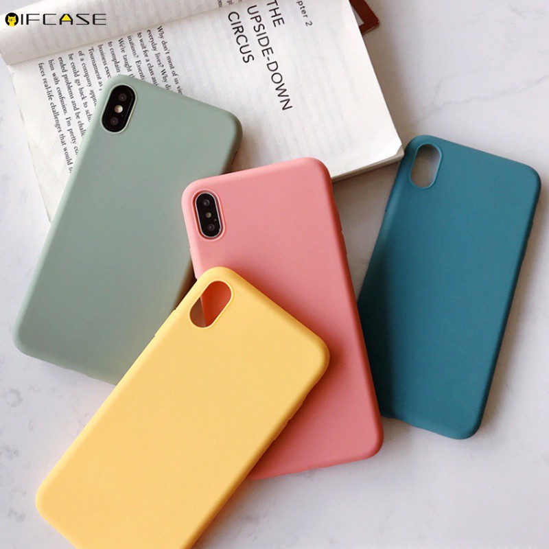 เคสและซองมือถือSamsung Galaxy S7 S6 edge Phone Case Candy Color Colorful Plain Matte Fresh Simple Cute Solid Soft Silic
