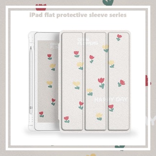 insblossoms for เคสไอแพด   mini 1 2 3 4 5 6   air 4 5 เคส   pro 11 10.2 gen 7/8/9  Airbag tri-fold pen slot case