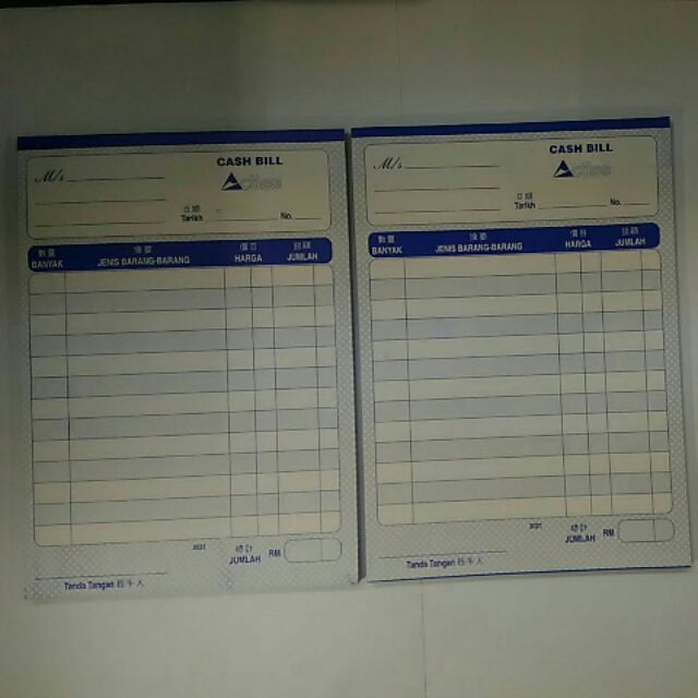 Actlee Cash Bill Book 2021 5" x 7" 1ply 50s