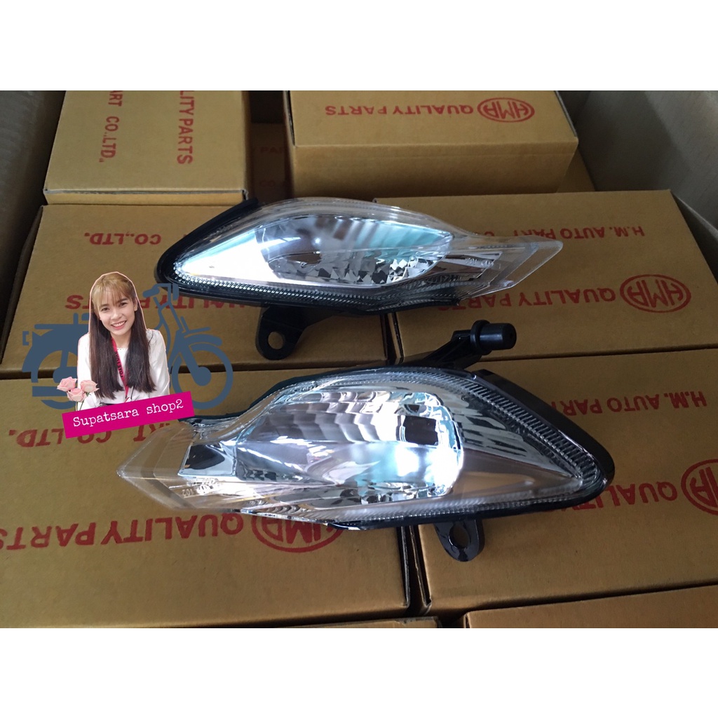 ไฟเลี้ยวหน้า ชุด ข้าง ขวา-ซ้าย (ใส) WAVE 110-I เวฟ 110 ไอ ปี 2019 -2021 #ไม่มีขั้วไฟและหลอดไฟ #HMA B
