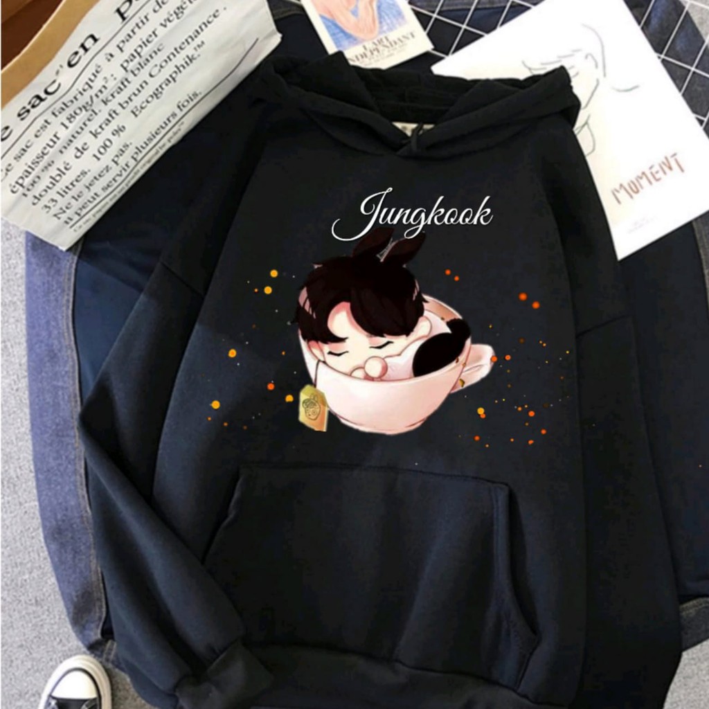 Jungkook BTS Hoodie ผู้หญิงขนาดใหญ่ Hodie BTS Xxl Jungkook เสื้อกันหนาวสาว Hoodie Bt21