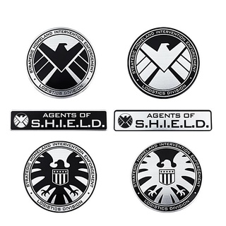 สติ๊กเกอร์อลูมิเนียมโลหะผสมสังกะสี Agents Of SHIELD S.H.I.E.L.D Avengers Marvel Hero สําหรับติดรถยนต์