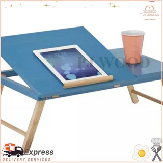  โต๊ะพับญี่ปุ่น ปิดครึ่ง สีฟ้าJapanese folding table, half-closed, blue