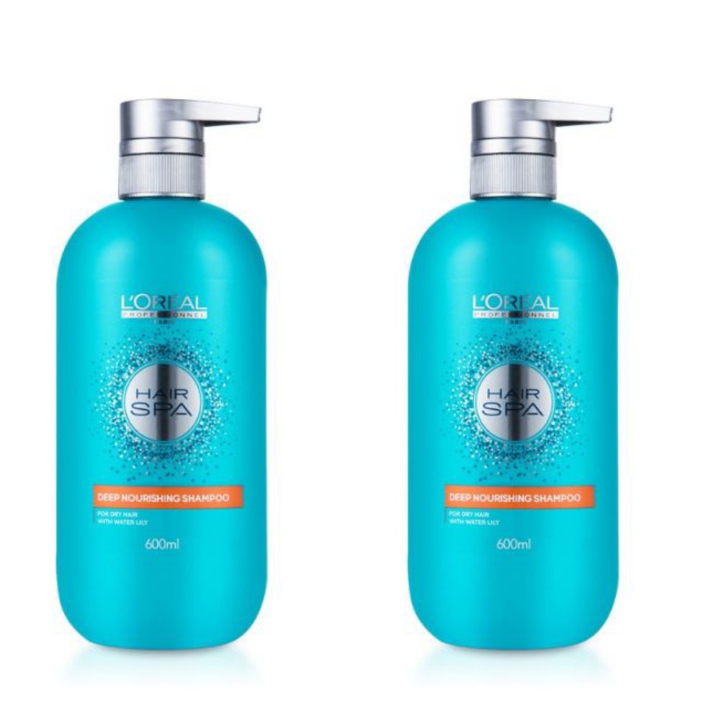 ac (แพค 2ขวด) L'oreal  Hair Spa Deep Nourishing Shampoo 600ml.ลอรีอัล แฮร์สปา ดีพ นูริชชิ่ง แชมพู 60