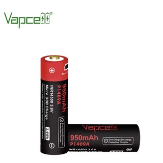 ถ่านชาร์จ Vapcell P1409A INR14500 3.7V ของแท้ 1 ก้อน