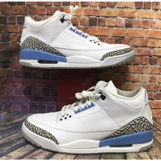 พร้อมส่ง️Air Jordan 3 Retro "UNC" North Carolina Blue White AJ3 รองเท้าบาสเก็ตบอล CT8532-104