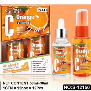 เซรั่ม ซาซิมิ NO:S-12150 Orange vitn  เซรั่ม ช่วยลดเลือดจุดด่างดำ รอยด่างดำ Sasami 2 in 1 Pomegranate ส้ม  เฟซ