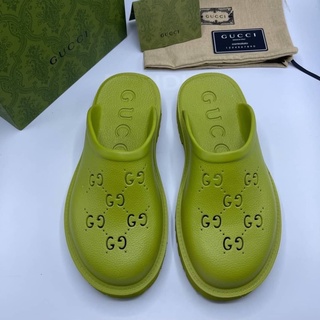 รองเท้า CUCCI RUBBER HEEL SS21 GREEN รองเท้าแตะแบบสวม ส้น 2CM