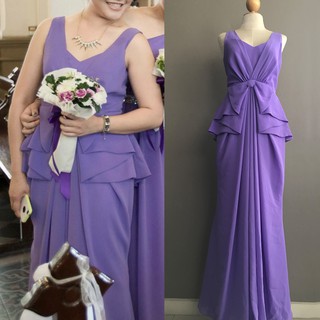 ชุดราตรีสีม่วง งานตัดเย็บ ร้าน Dress to Kill { มือสอง }