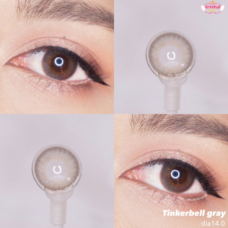 Candylens คอนแทคเลนส์กลิตเตอร์ Tinkerbell gray พร้อมส่งแบบปกติ และค่าสายตาสั้น 0.00- 10.00