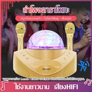 SD308 Wireless Bluetooth Speaker  ไมโครโฟนไร้สายไมโครโฟน ลำโพงคาราโอเกะพร้อมไมโครโฟน 2 ตัว ไมโครโฟน KTV ลำโพงพร้อมไมค์