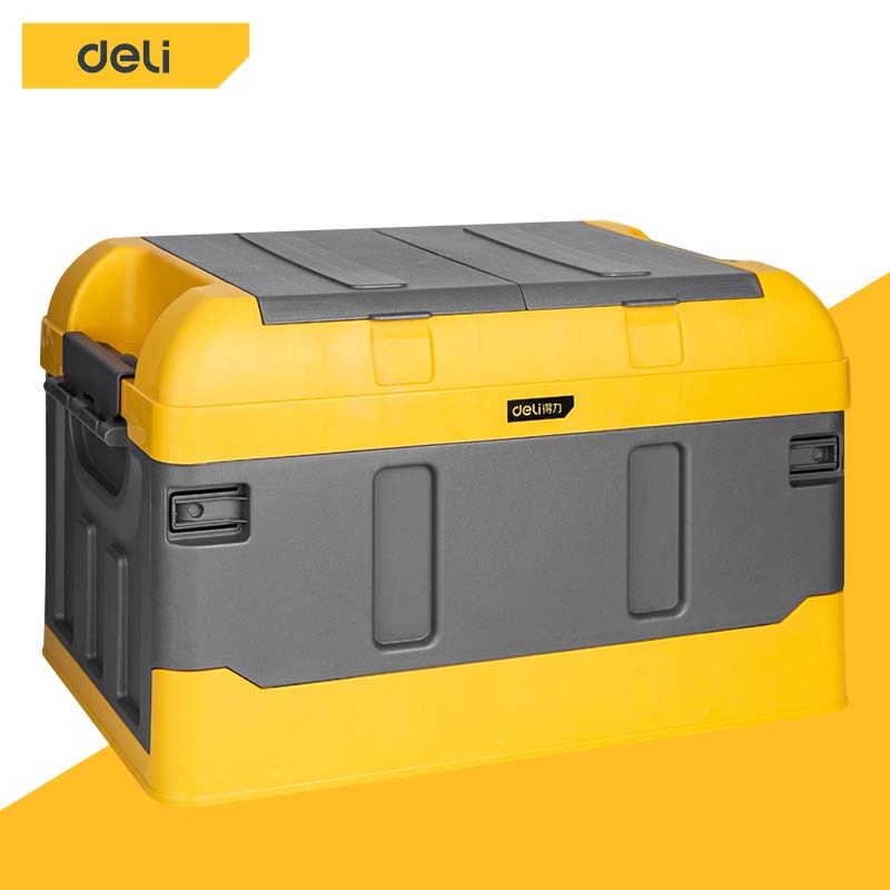 Deli กล่องเก็บของพับได้ท้ายรถ กล่องเก็บของ พับได้ จุได้เยอะ 45ลิตร มีหูหิ้ว ใส่ของท้ายรถ Storage Box