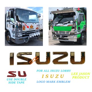 J12s04 โลโก้สัญลักษณ์ ISUZU LORRY NQR NPR PRO (สีทอง)