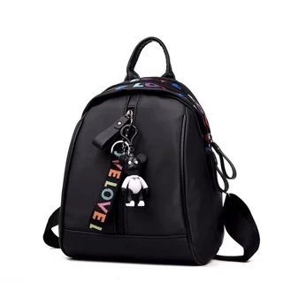 🔥 รุ่น26 (Black)ซื้อกระเป๋า แถมฟรี พวงกุญแจ 🔥กระเป๋าสะพายหลัง กระเป๋าแฟชั่น รุ่น26 (Black)