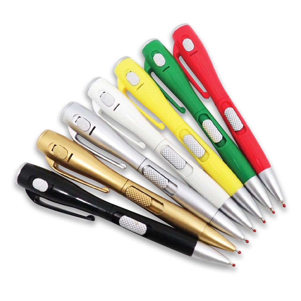 ปากกาลูกลื่นหมึกน้ำมัน ปากกาไฟฉาย 2IN1 7 สีปลอก