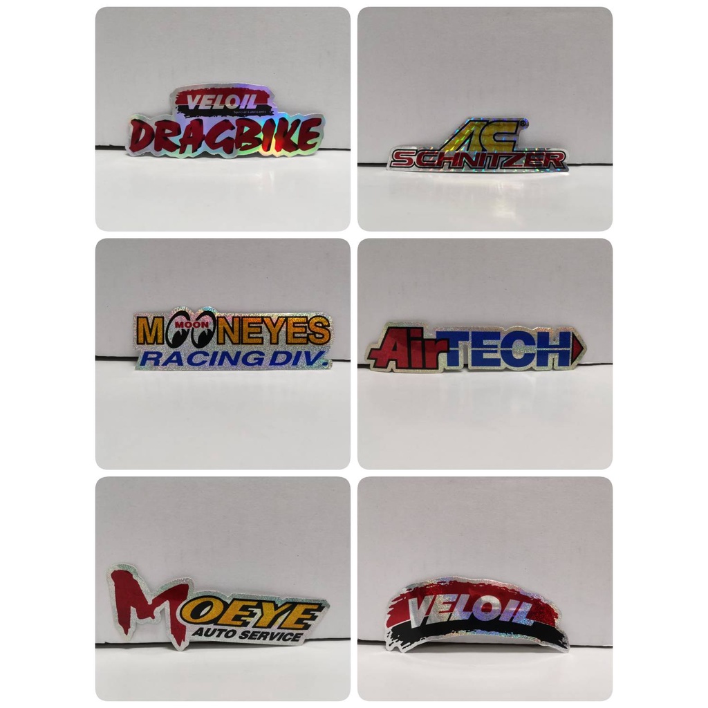สติ๊กเกอร์ ชุดแต่งรถ VELOIL DRAGBIKE AC SCHNITZER MOEYE AUTO SERVICE AIRTECH MOONEYES RACING DIV ติด