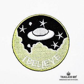 ตัวรีดติดเสื้อ ตัวรีดเอเลี่ยน การ์ตูน จานบิน มนุษย์ต่างดาว NASA Alien wop UFO Patch งานปัก DIY ตัวรีด อาร์ม ตัวรีดคำพูด