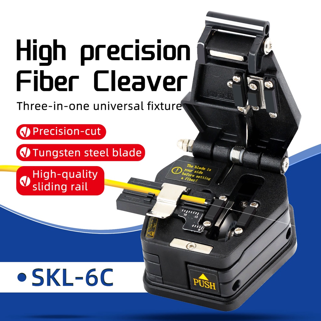 Fiber cleaver SKL-6C ความแม่นยําสูงสาย cleaver เย็น hot fusion universal หนังลวด Fiber Cleavers ใบมีด 16 ด้าน