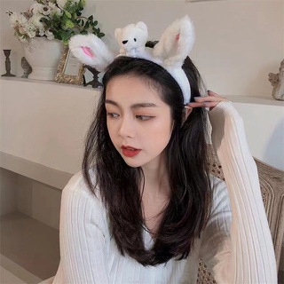 ที่คาดผมสีขาว ที่คาดผมงานหมีมีหูน่ารักๆ งานสไตล์น่ารักๆ