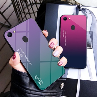 เคส OPPO F7 F5 F3 F9 F11 F11 Pro F17 F17 Pro F19 F19 Pro F19 Pro+ เคส ไล่ระดับ กระจกนิรภัย ด้านหลัง เคสโทรศัพท์