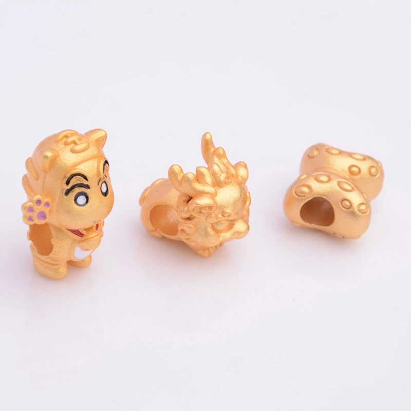 ลูกปัดมังกรชินจังประดับโบว์ สีแดงทอง DIY สร้อยคอสร้อยข้อมือ DIY thumbnail 3