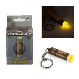 Minecraft Torch Keychain LED Game Design Torch Keyring Steve Torch Luminous Toys Safe portable【FT】