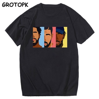 Tee เสื้อยืดชาย New Drake J Cole Kendrick Lamar Mens T-shirt Cool Mens T-shirt Rap Rock discount