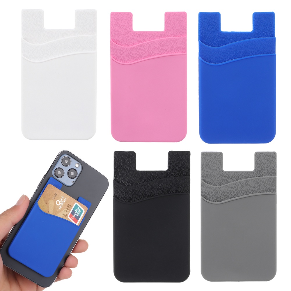 แพคเกจบัตรSilicone hone Card Holder Wallet Case hone Wallet Stick On