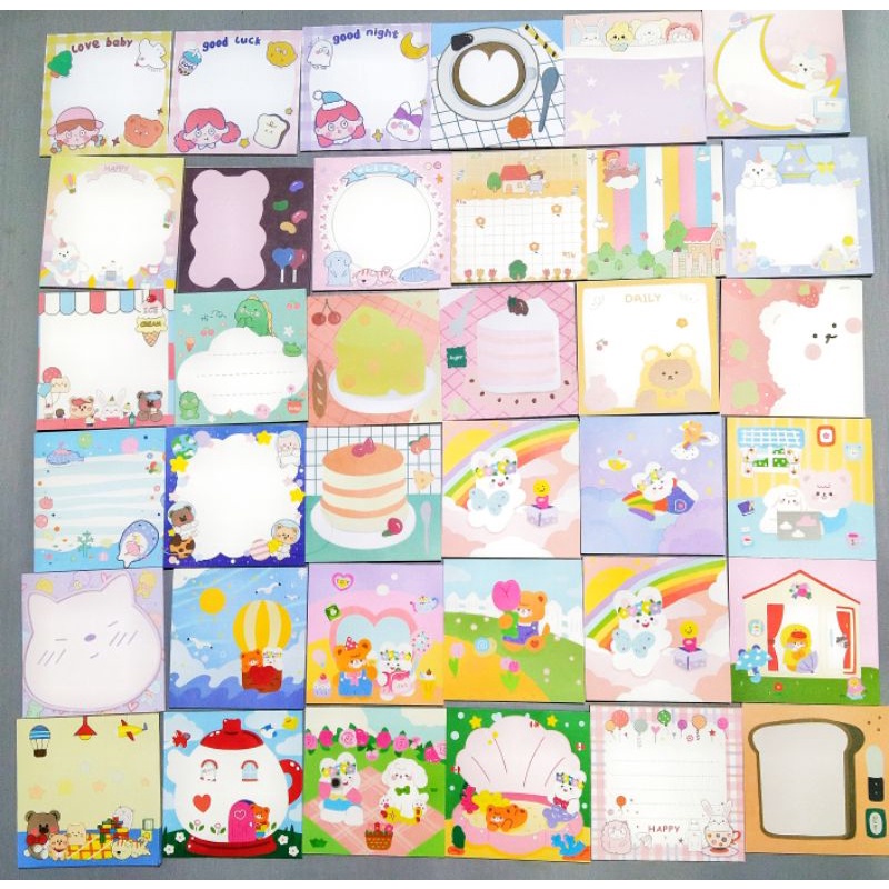 BowboShop🎀20แผ่น กระดาษโพสต์อิท น่ารักๆแบบฉีกไม่มีกาว 🇹🇭พร้อมส่ง🇹🇭