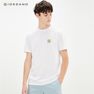 GIORDANO เสื้อยืดผู้ชาย คอกลม ผ้าฝ้าย Mens Printed Tee 13091010 เสื้อยืดคอกลม