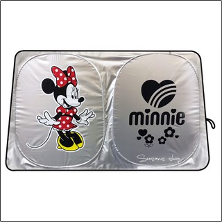 ม่านบังแดดกระจกหน้ารถยนต์ กันรังสี UV (มาตราฐาน) ลาย#minnie mouse ลิขสิทธิ์แท้ (1ชิ้น)