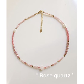 สร้อยคอ (NL007) "ROSE QUARTZ" "โรสควอตส์"