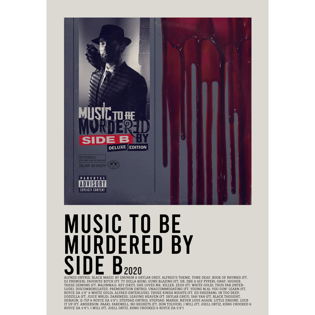 Aesthetic Poster Wall Music to Be Murdered โดยอัลบั้ม Side B โดย eminem rapper อันโด่งดัง