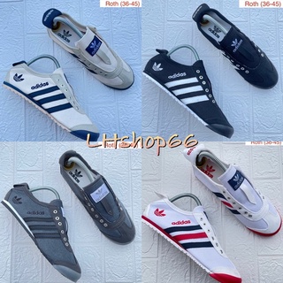new!! รองเท้าผ้าใบ Addias slip on สายผ้า พื้นหมิ่น ใส่สบาย ใส่ได้ทั้งผู้หญิง&amp;ผู้ชาย