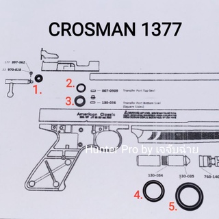 ยางโอริงชุดซ่อม CROSMAN 1377 รวม5ชิ้น