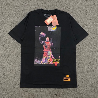 เสื้อยืดพรีเมี่ยม พิมพ์ลาย Mitchell &amp;NESS RODMAN DUNK ของแท้ สีดํา