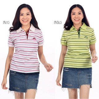 OASIS เสื้อโปโล แฟชั่นผู้หญิง รุ่น LPY-0172 สีเขียว สีขาว