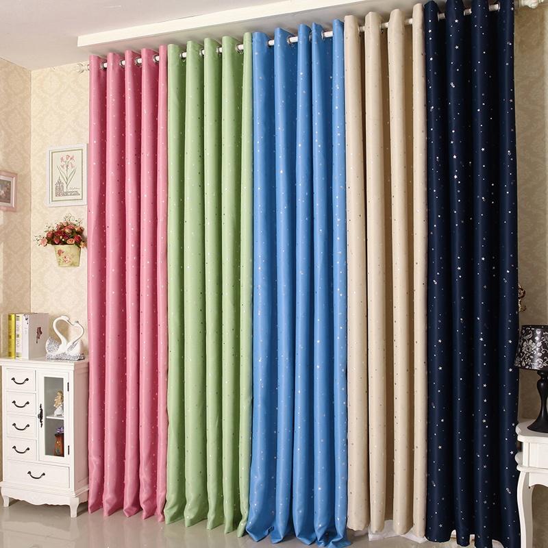 แนะนำ ผ้าม่าน ผ้าม่านหน้าต่าง  ประตู ผ้าม่านกันแสง กันยูวี ลายดาว ราคาพิเศษ มีเก็บเงินปลายทาง