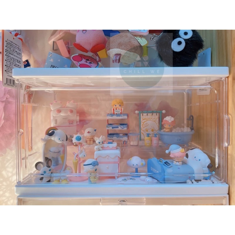พร้อมส่งจากไทย กล่องสะสมโมเดล อะคริลิคใส ตู้โชว์มินิมอล ตู้โมเดล 2 ชั้น popmart crybaby Toy Figure Storage Box Case