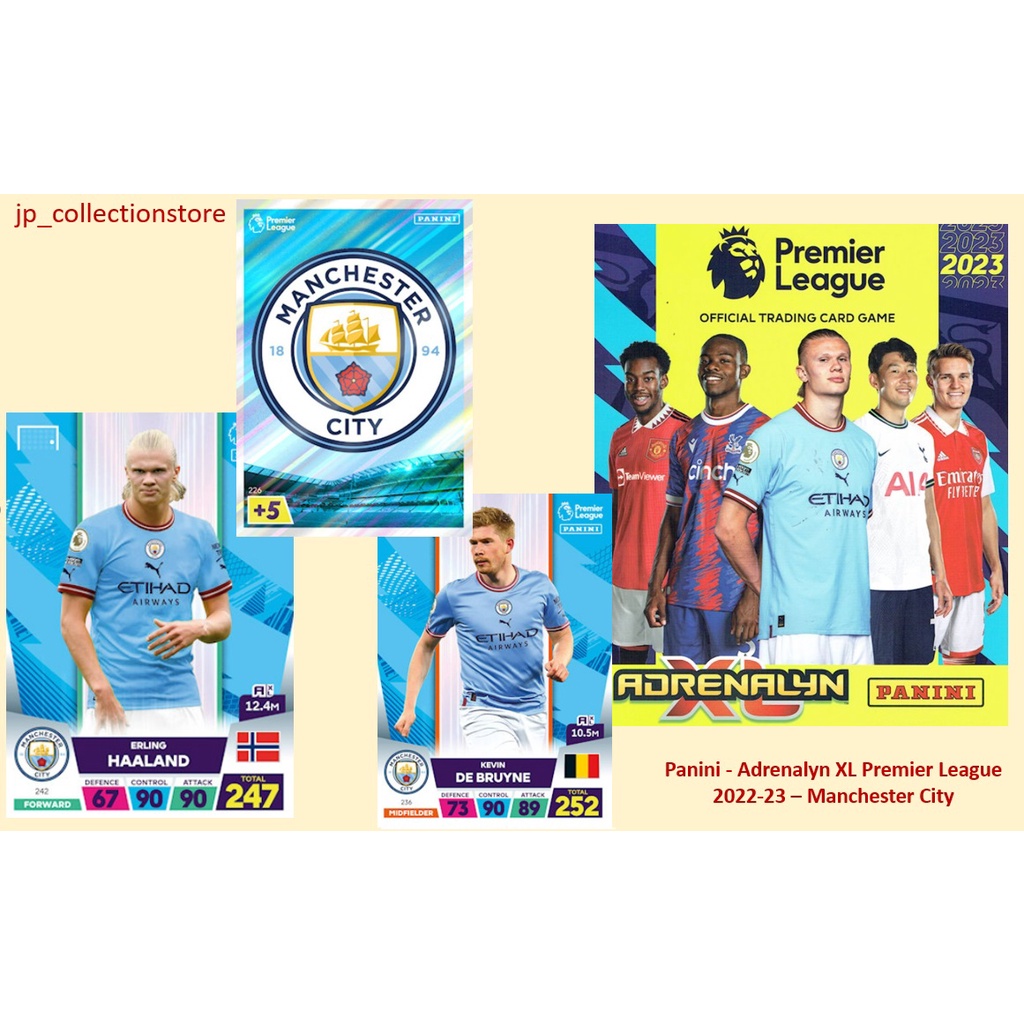 [Mancheser City] Panini 2022/23 คอลเลกชันการ์ดการซื้อขายพรีเมียร์ลีก Adrenalyn