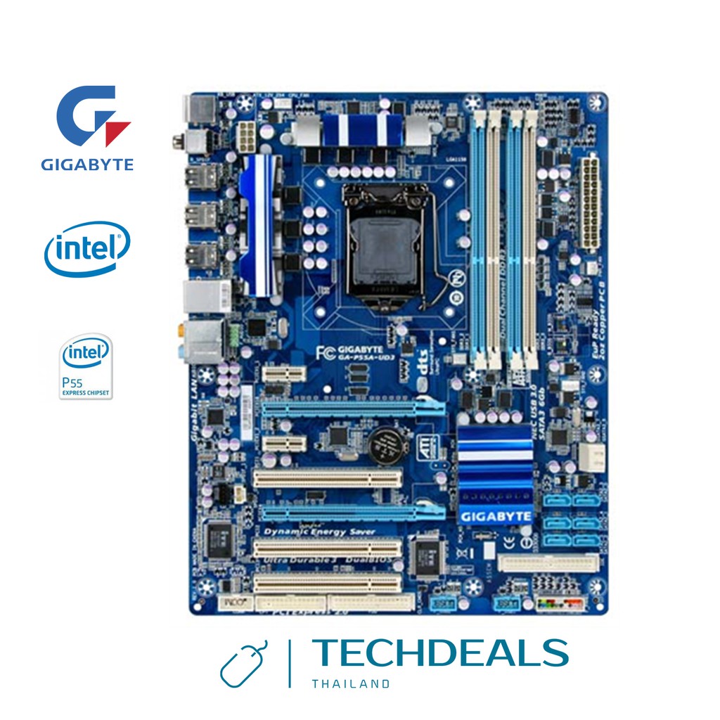Mainboard Motherboards (เมนบอร์ด) Intel LGA 1156 Chipset P55 GIGABYTE GA-P55A-UD3